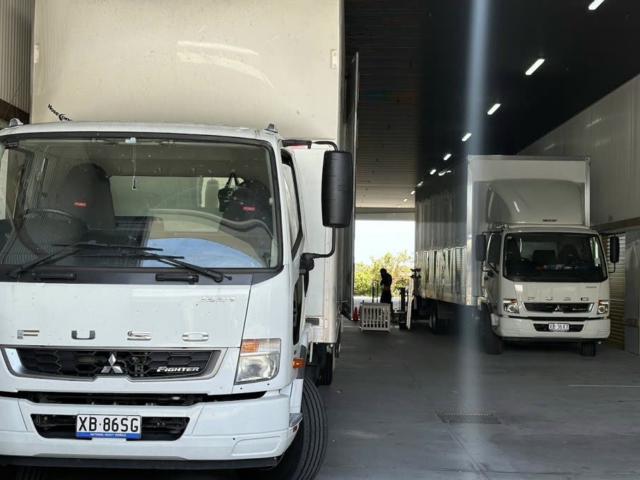 Movaroo trucks ready for a warehouse relocation